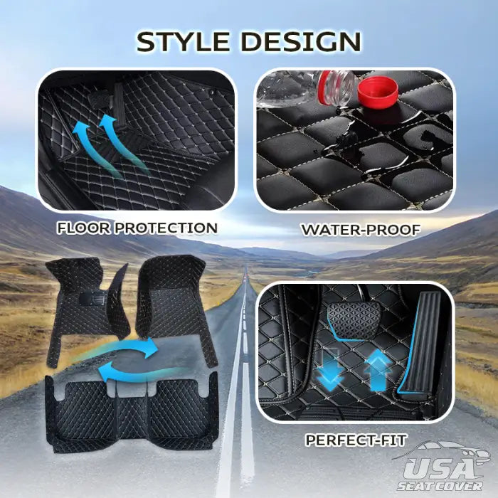2025 Elvie Custom Logo Heavy Duty, Universal Fit Floor Mats For Cars, SUVs, anh Trucks